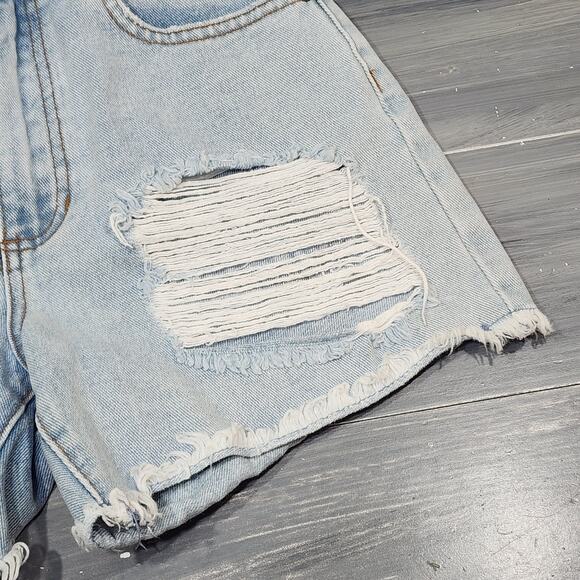 Billabong High Rise Shorts Denim Distressed Size 24 - Picture 4 of 12